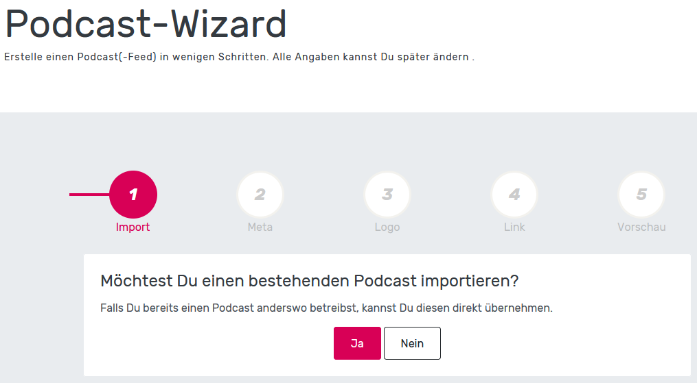Podcast-Start Podcast veröffentlichen mit nur wenigen Schritten auf podcaster.de